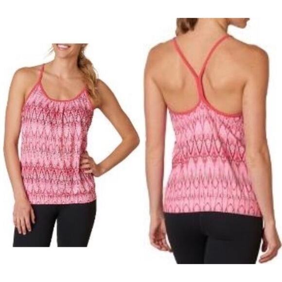 Prana Andi Pink White Racerback Workout TankTop XS - Picture 1 of 7